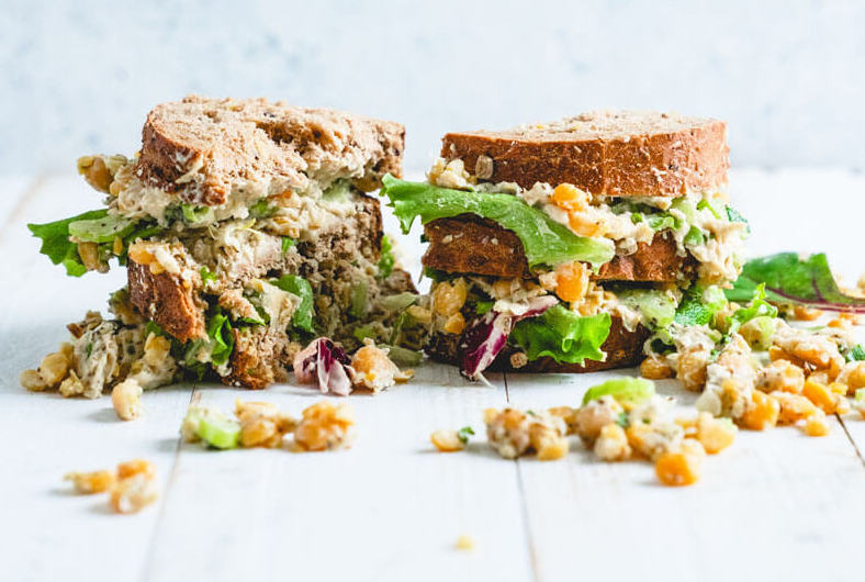 sandwich with chickpea filling